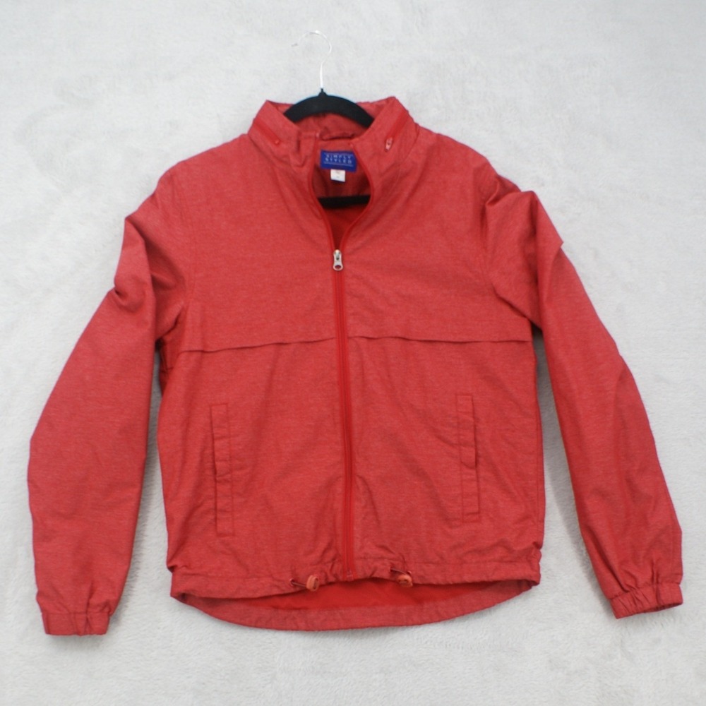 Simply Styled Sears Womens S Red Hooded Windbreaker Lightweight Rain Jacket